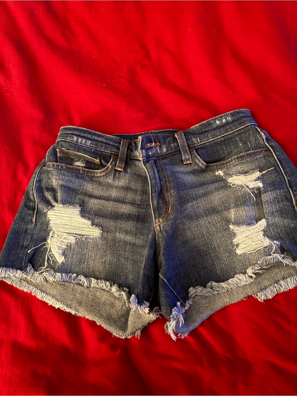 Joe's Jeans Dark Blue Distressed Denim Cutoff Shorts -size 27